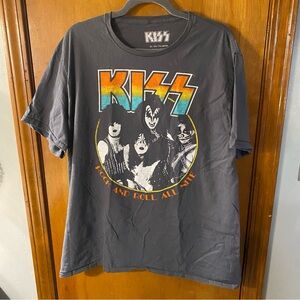 Kiss Rock and Roll All Nite Tee - Charcoal